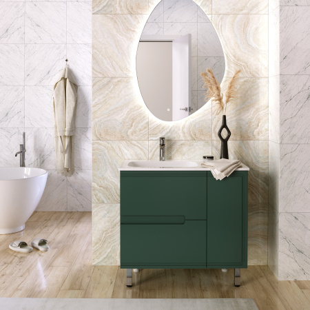 Тумба под раковину Taliente Cevia TA-MBC-90PR(L)-grigio verde 90х40 подвесная цвет зеленый